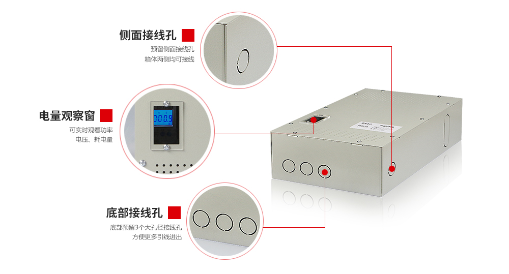 B款地暖电源控制箱外部结构图